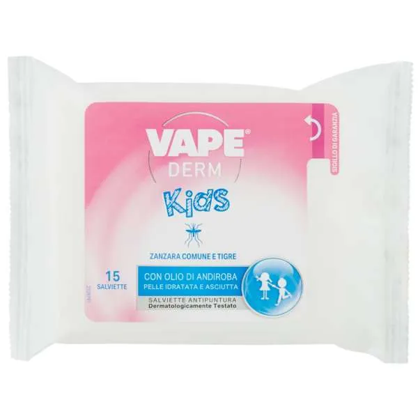 VAPE Vape Derm Salviettine Antipuntura Kids - 15pz - MegaPrezzo