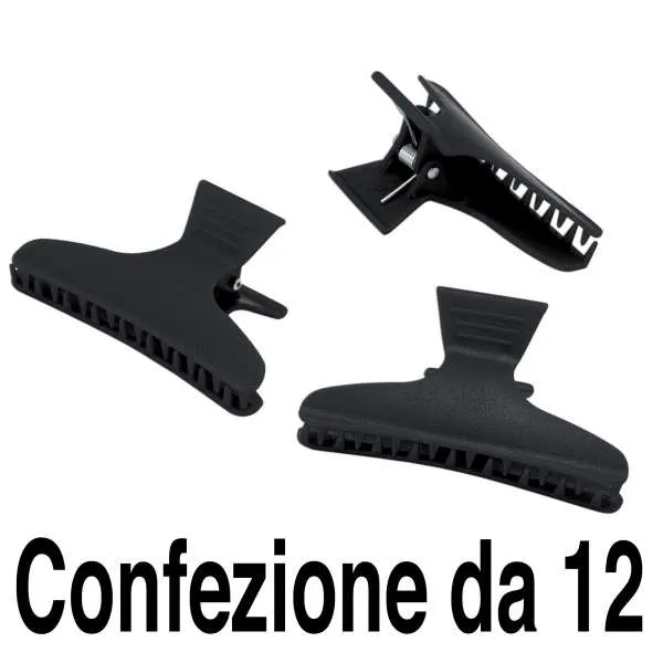XANITALIA Pinze per Capelli Colore Nero - 12pz - MegaPrezzo