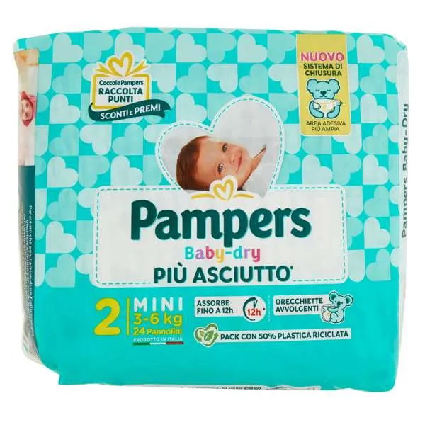PAMPERS Pampers Baby Dry Pannolini 2 Mini 3-6Kg - 24pz - MegaPrezzo