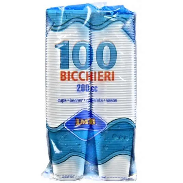 IMB IMB Bicchieri Plastica 200cc 100pz - Bianchi - MegaPrezzo