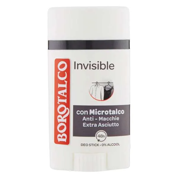 BOROTALCO Borotalco Deodorante Stick 40ml - Invisible Grigio - MegaPrezzo