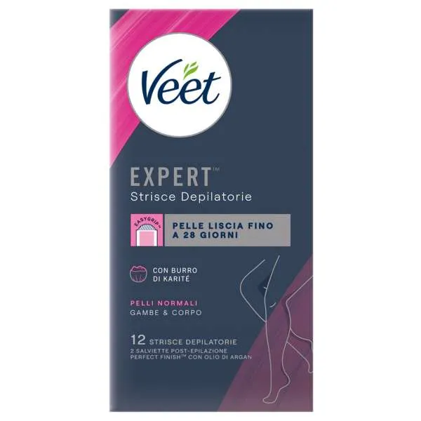 VEET Veet Expert Strisce Depilatorie Corpo Pelli Normali - 12pz - MegaPrezzo