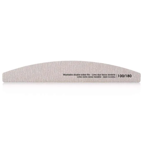 XANITALIA Salon Pro Kit Lima Mezzaluna Grigia Double Face Lavabile 10pz - 100/180 - MegaPrezzo