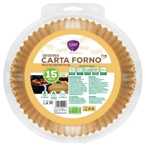 CLENDY Clendy Contenitori Carta Forno Rotondi 22cm - 15pz - MegaPrezzo
