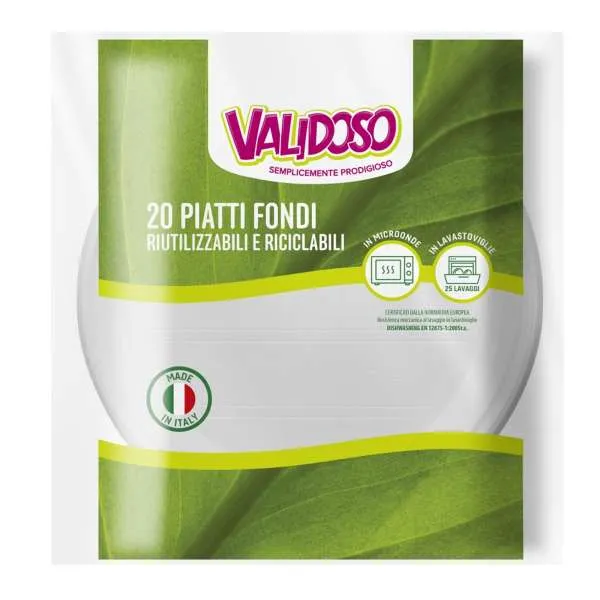 VALIDOSO Validoso Piatti Fondi Riutilizzabili - 20pz - MegaPrezzo