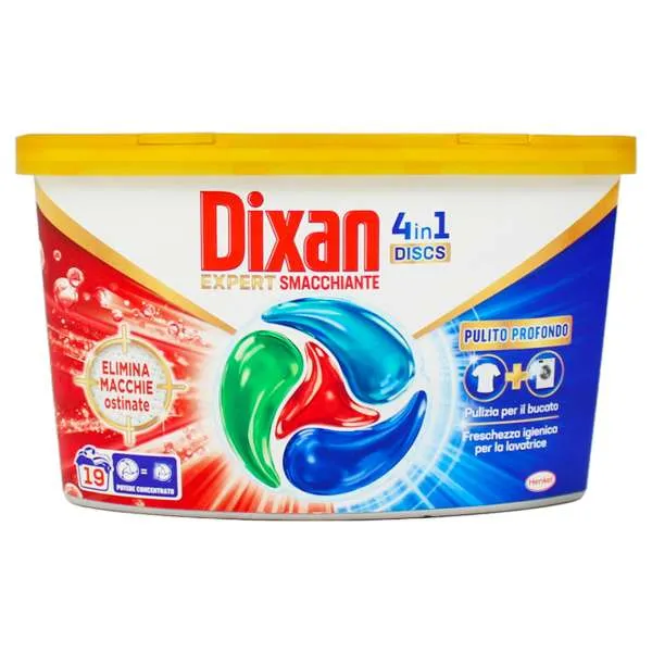 DIXAN Dixan Discs 4in1 Detersivo Lavatrice 19pz - Expert Smacchiante - MegaPrezzo