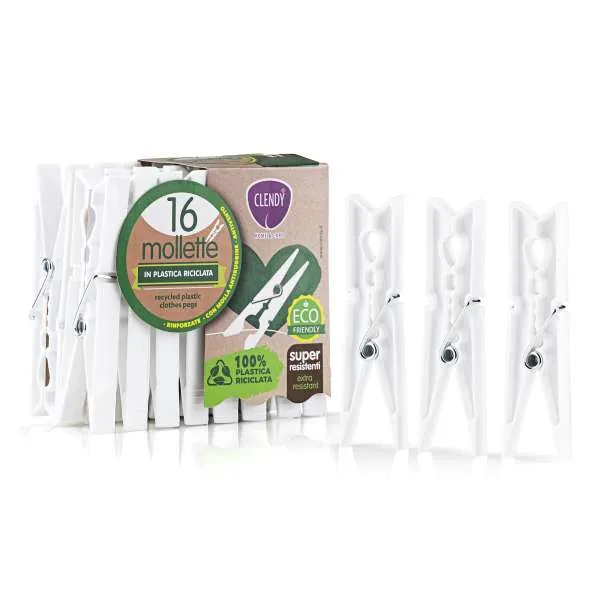 CLENDY Clendy Mollette Bianche in Plastica - 16pz - MegaPrezzo