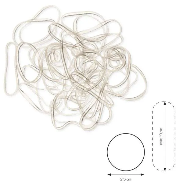 XANITALIA Rubber Elastici Capelli Big Band 40pz - Trasparente - MegaPrezzo