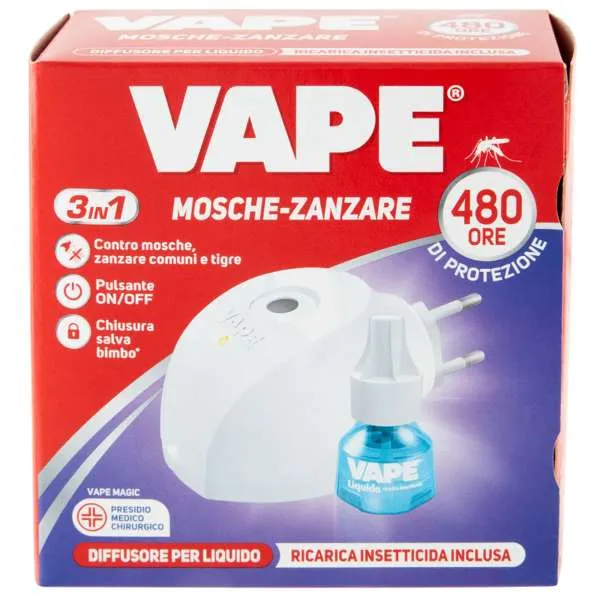 VAPE Vape Elettroemanatore Liquido con Ricarica - Mosche Zanzare - MegaPrezzo