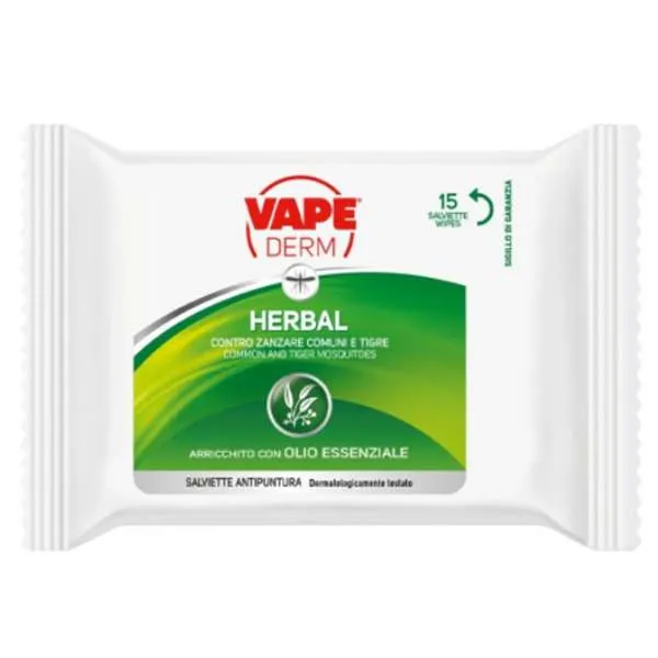 VAPE Vape Derm Salviettine Antipuntura Herbal - 15pz - MegaPrezzo