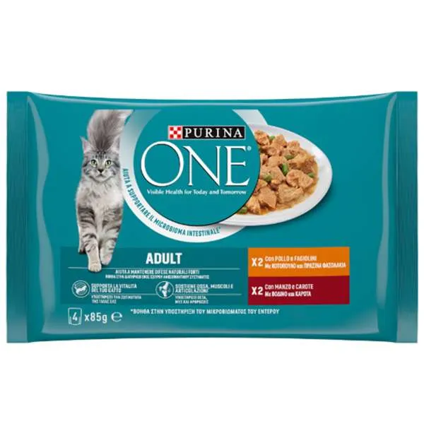 PURINA Purina One Gatto Adulto Filettini 4x85gr - Pollo e Manzo - MegaPrezzo