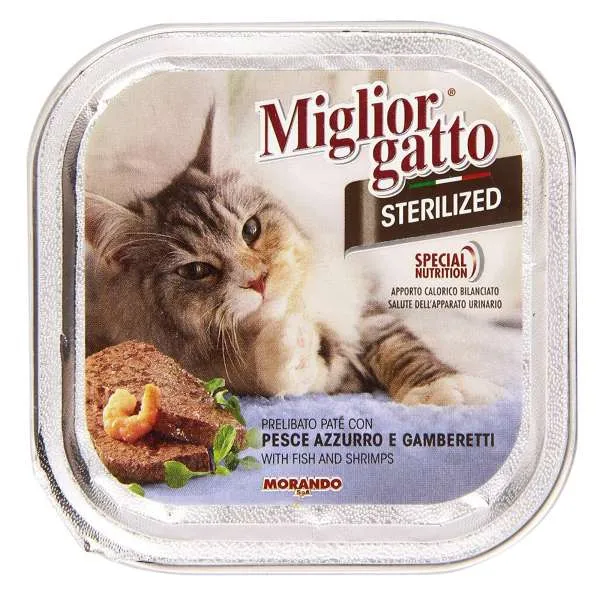 MORANDO Migliorgatto Sterilized Patè 100gr - Pesce Azzurro e Gamberetti - MegaPrezzo