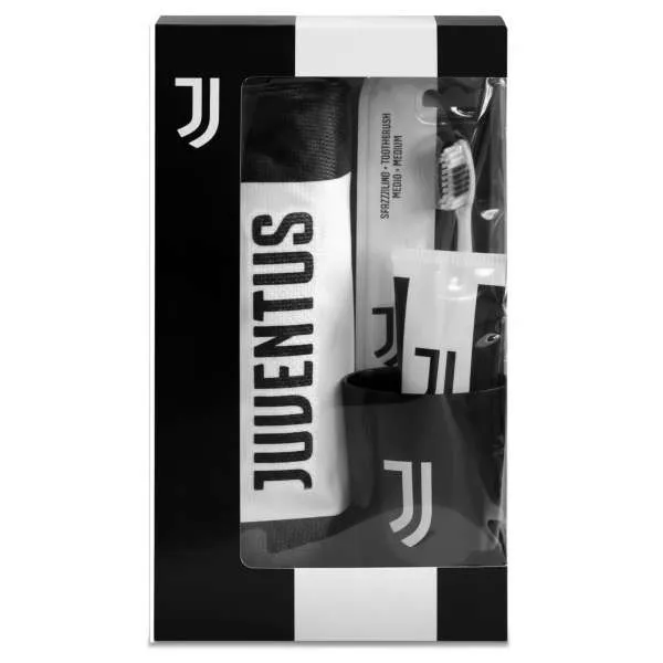 NATURAVERDE Juventus Cofanetto Spazzolino Bicchiere Dentifricio e Borsello - MegaPrezzo