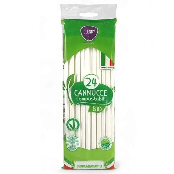 CLENDY Clendy Cannucce Bio Compostabili 24pz - Bianco - MegaPrezzo