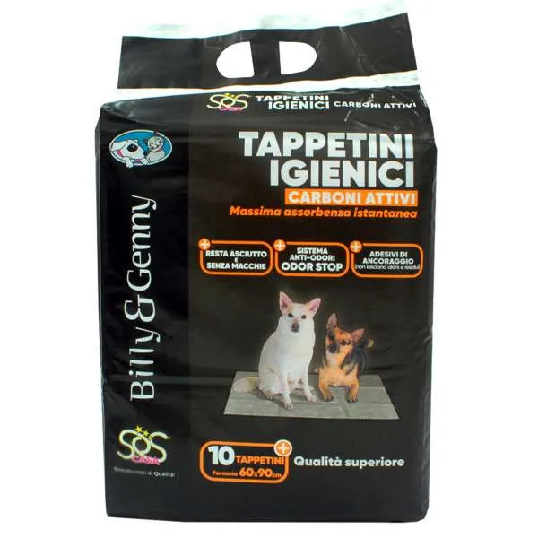SOS CASA Billy e Genny Tappetini Igienici Carboni Attivi 60x90 - 10pz - MegaPrezzo