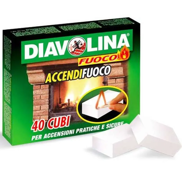 DIAVOLINA Diavolina Accendifuoco - 40 Cubetti - MegaPrezzo