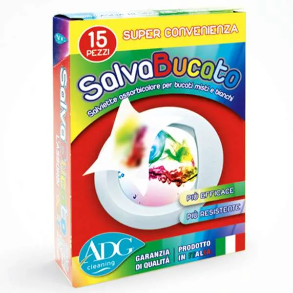 ADG CLEANING Salva Bucato Colorato - 15 Fogli - MegaPrezzo