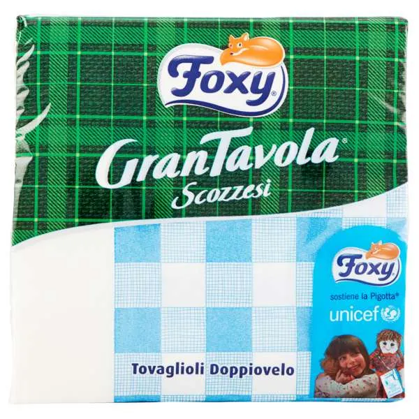 FOXY Foxy Tovaglioli Scozzesati 33x33cm - 43pz - MegaPrezzo