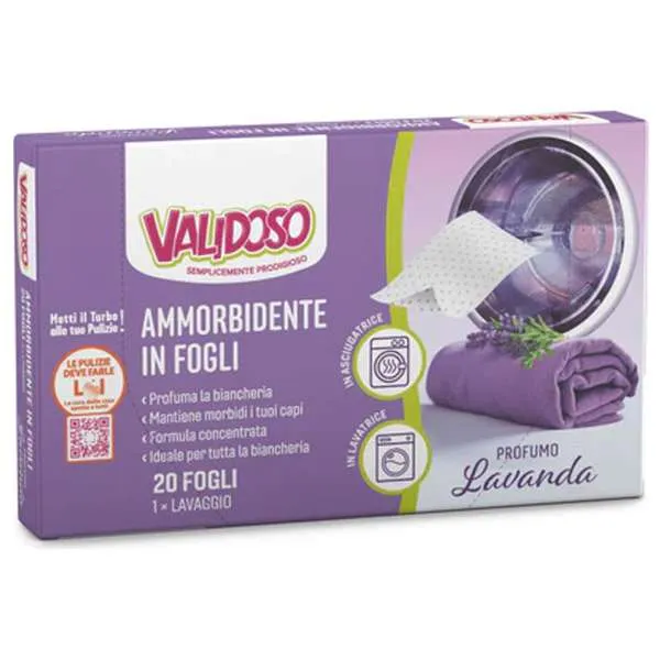 VALIDOSO Validoso Ammorbidente in Fogli 20pz - Lavanda - MegaPrezzo