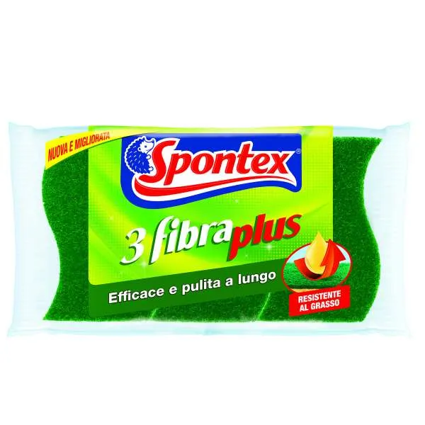 SPONTEX Spontex Spugna Abrasiva Fibra Plus - 3pz - MegaPrezzo