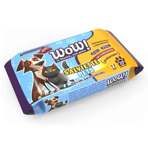 WOW Wow Salviettine Pets per Cani e Gatti - 30pz - MegaPrezzo