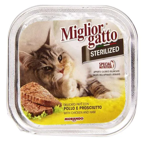 MORANDO Migliorgatto Sterilized Patè 100gr - Pollo e Prosciutto - MegaPrezzo