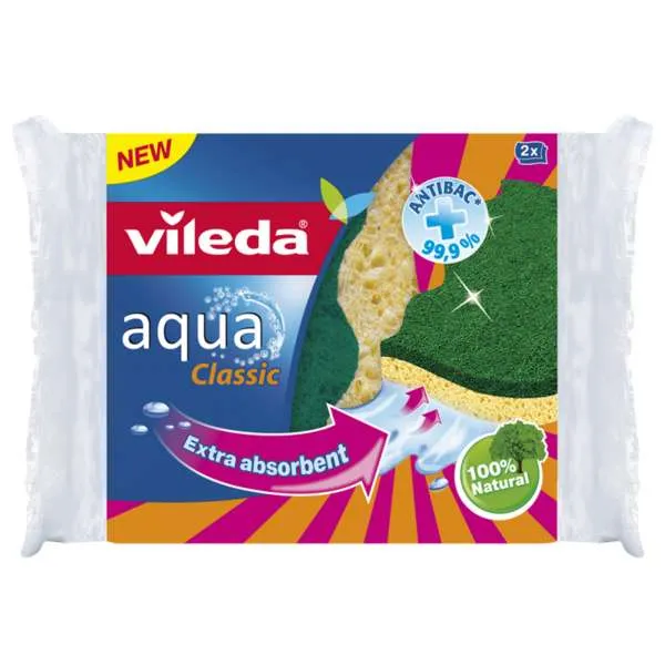 VILEDA Vileda Spugna Aqua Classic - 2pz - MegaPrezzo