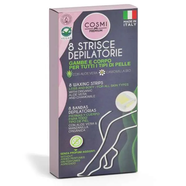COSMI ITALIA Cosmi Strisce Depilatorie Gambe e Corpo Tutte le Pelli 8pz - Aloe e Camomilla - MegaPrezzo