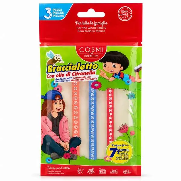 COSMI ITALIA Cosmi Braccialetti Anti Zanzara alla Citronella - 3pz - MegaPrezzo