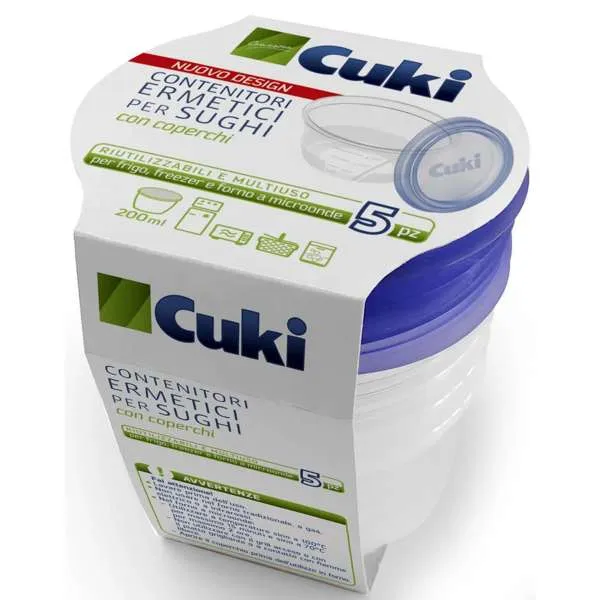 CUKI Cuki Contenitori Ermetici con Coperchio per Sughi - 5pz - MegaPrezzo