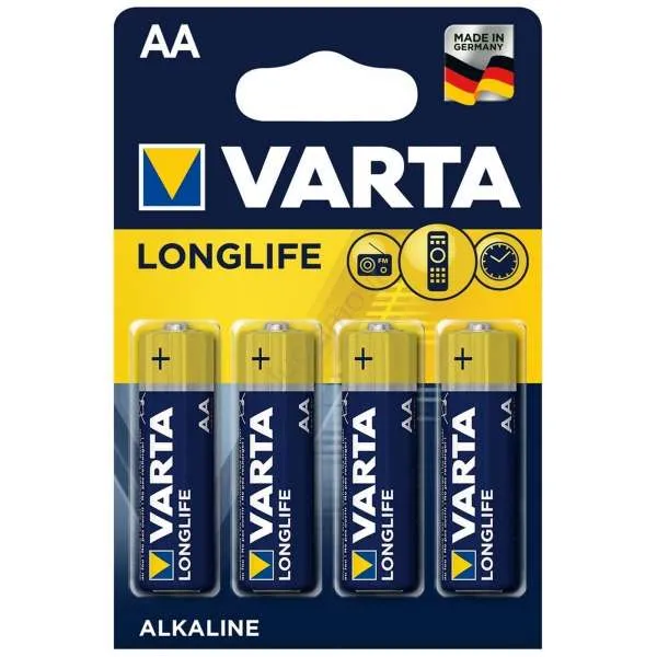 VARTA Varta Pile Long Life Extra Stilo Alcalina 1,5V - 4pz - MegaPrezzo