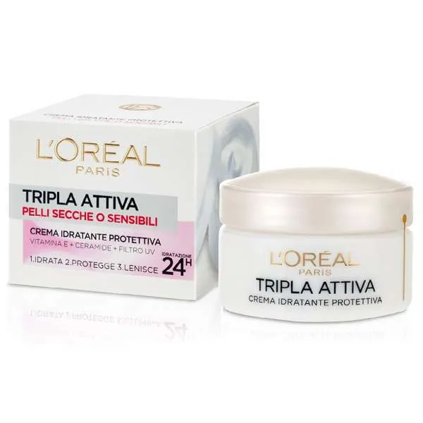 LOREAL PARIS Loreal Paris Tripla Attiva Crema Protettiva Pelle Secca - 50ml - MegaPrezzo