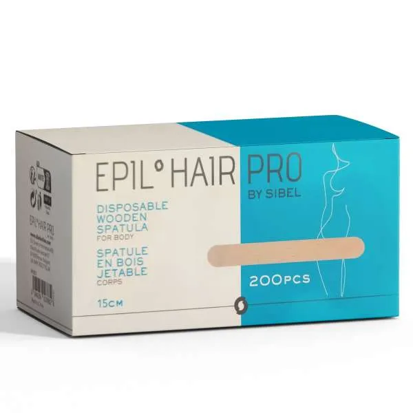 SIBEL Epil Hair Pro Spatole Stendicera Abbassalingua in Legno 15cm - 200pz - MegaPrezzo