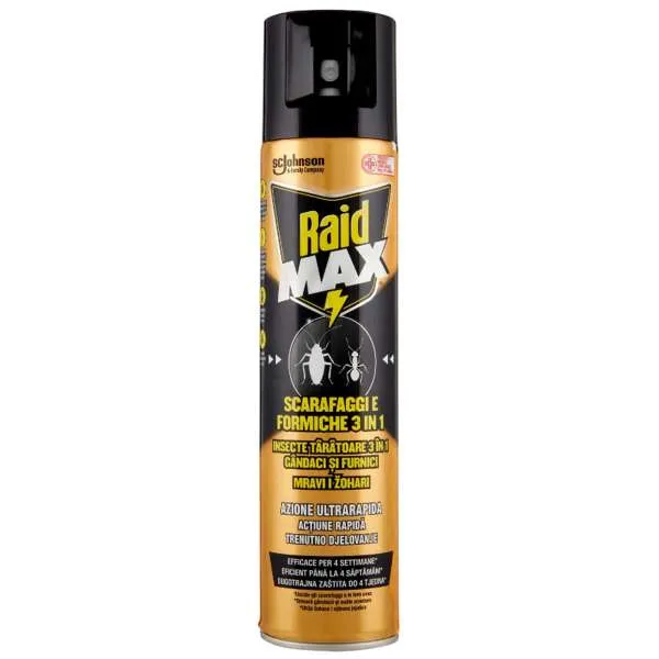 RAID Raid Max Spray Scarafaggi e Formiche 3in1 - 300ml - MegaPrezzo