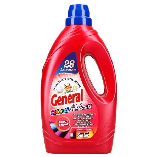 GENERAL General Detersivo Liquido Lavatrice 1400ml - Colorati e Delicati - MegaPrezzo