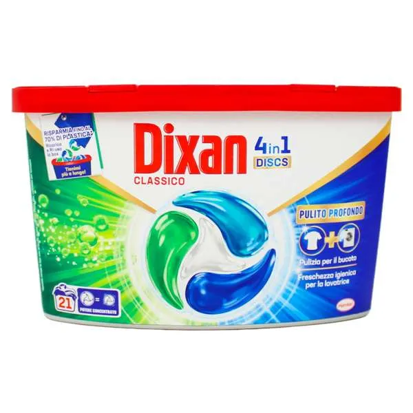 DIXAN Dixan Discs 4in1 Detersivo Lavatrice 21pz - Classico - MegaPrezzo