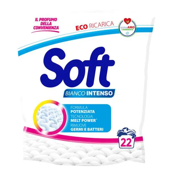 SOFT Soft Detersivo Lavatrice in Polvere 1100gr - Bianco Intenso - MegaPrezzo