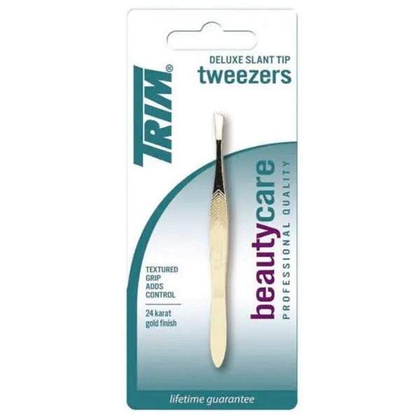 TRIM Trim Pinzetta Viso Dorata Punta Obliqua - MegaPrezzo