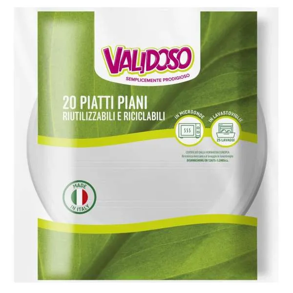 VALIDOSO Validoso Piatti Piani Riutilizzabili - 20pz - MegaPrezzo