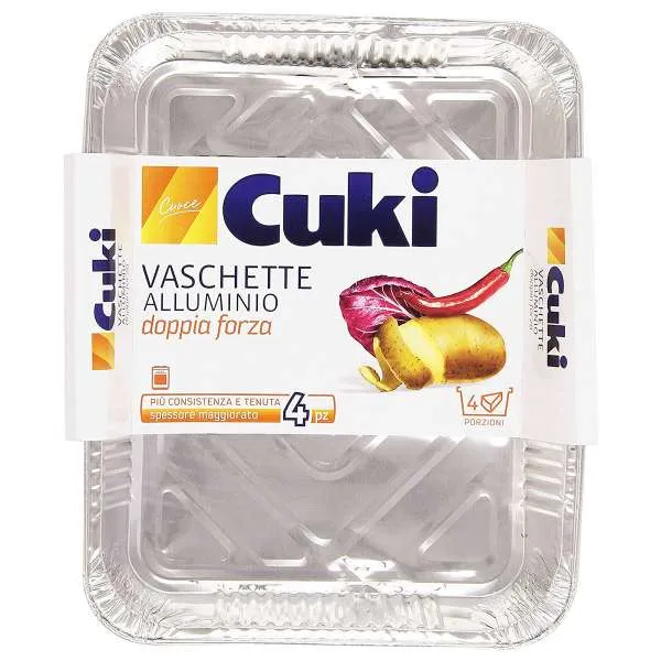 CUKI Cuki Vaschette Alluminio 4 Porzioni - 4pz - MegaPrezzo