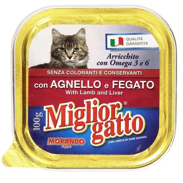 MORANDO Migliorgatto Bocconcini Vaschetta 100gr - Agnello e Fegato - MegaPrezzo