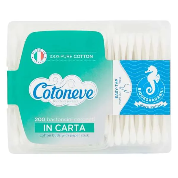 COTONEVE Cotoneve Bastoncini Cotton Fioc in Carta - 200pz - MegaPrezzo
