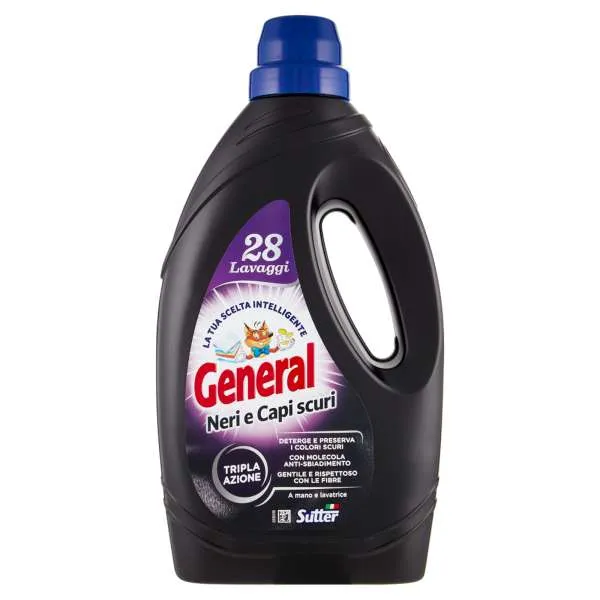GENERAL General Detersivo Liquido Lavatrice 1400ml - Neri e Capi Scuri - MegaPrezzo