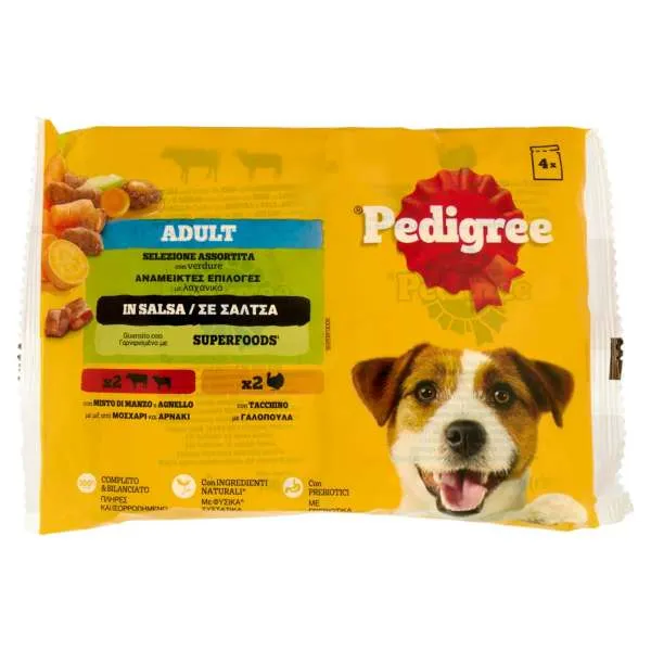 PEDIGREE Pedigree Cibo Umido Cani 4x100g - Manzo Agnello Tacchino - MegaPrezzo