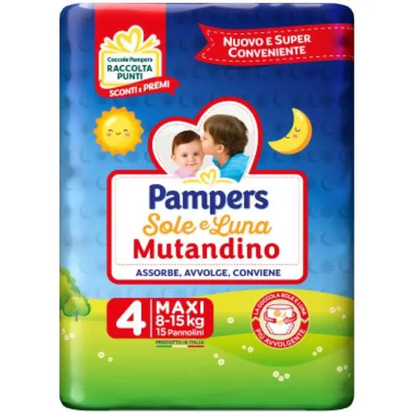 PAMPERS Pampers Sole e Luna Pannolini Mutandino Maxi - 15pz - MegaPrezzo
