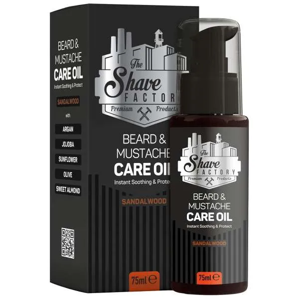THE SHAVE FACTORY The Shave Factory Care Oil per Barba e Baffi 75ml - Sandalwood - MegaPrezzo