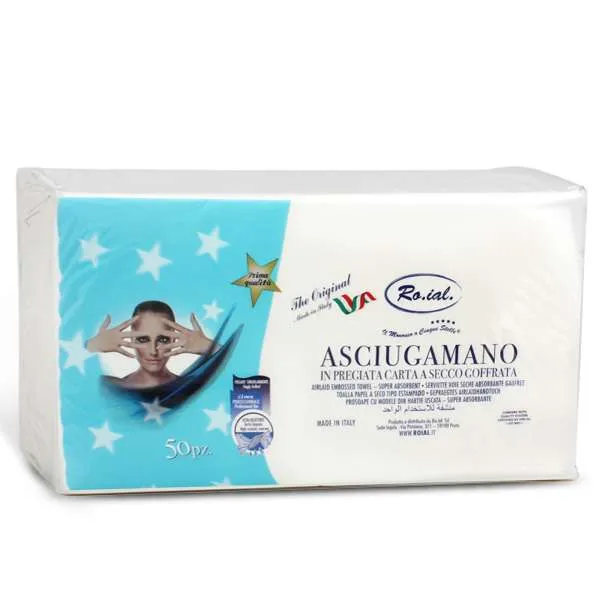 ROIAL Roial Asciugamani in Carta a Secco Goffrata 35x67cm - 50pz - MegaPrezzo