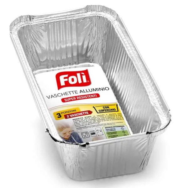 FOLI Foli Vaschette Alluminio con Coperchio 3 Porzioni - 2pz - MegaPrezzo
