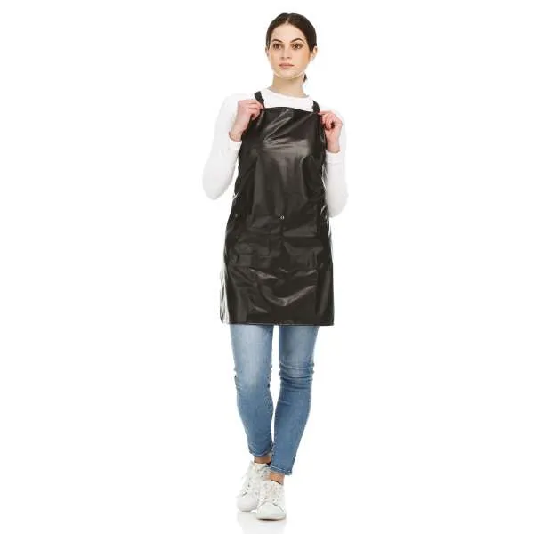 XANITALIA Salon Pro Grembiule Antimacchia per Parrucchiere Stylist Master PU - Nero - MegaPrezzo