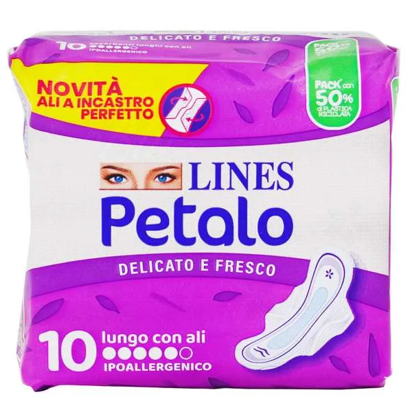 LINES Lines Petalo Assorbenti Lungo con Ali - 10pz - MegaPrezzo